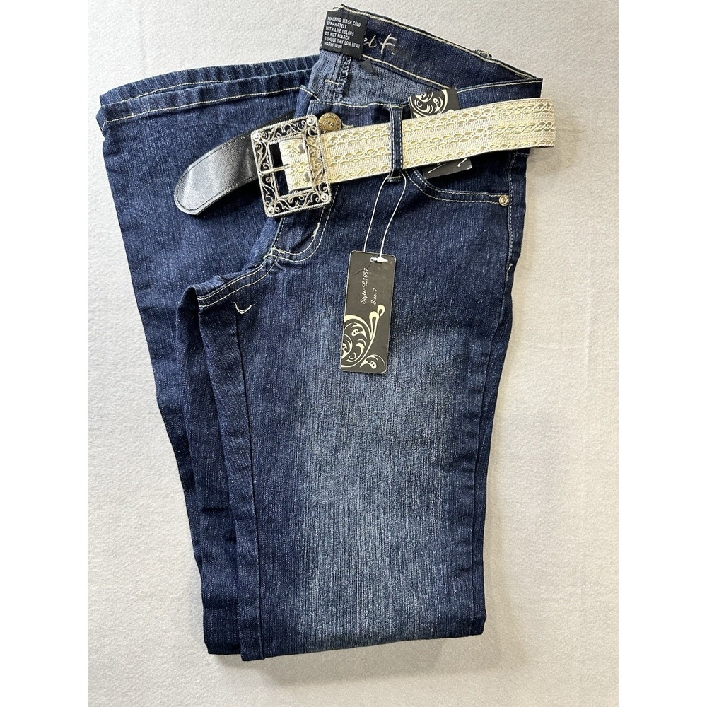 Michael F Bootcut Jeans Women Size 7 Dark Wash Low Rise Denim Pants Stretch NEW